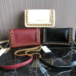 CHARLES &amp; KEITH CHAIN RIMMED CLUTCH