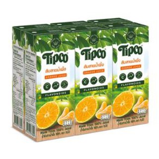 ทิปโก้ น้ำส้มสายน้ำผึ้ง100% ขนาด 200ml ยกแพ็ค 6กล่อง TIPCO SAINAMPHUENG ORANGE JUICE SAINUMPHUENG SAINAMPUNG