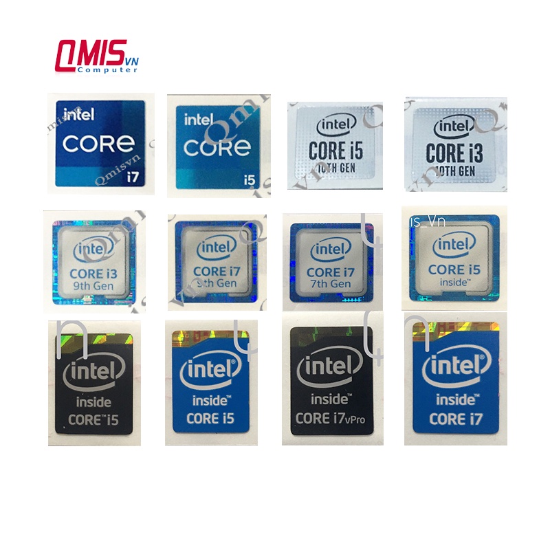 01 INTEL โลโก้ STAMP CORE I3 I5 I7 I9 GEN2 GEN 3 GEN 4 GEN5 GEN 6 GEN 7 GEN 8 GEN 9/10/11/12/13