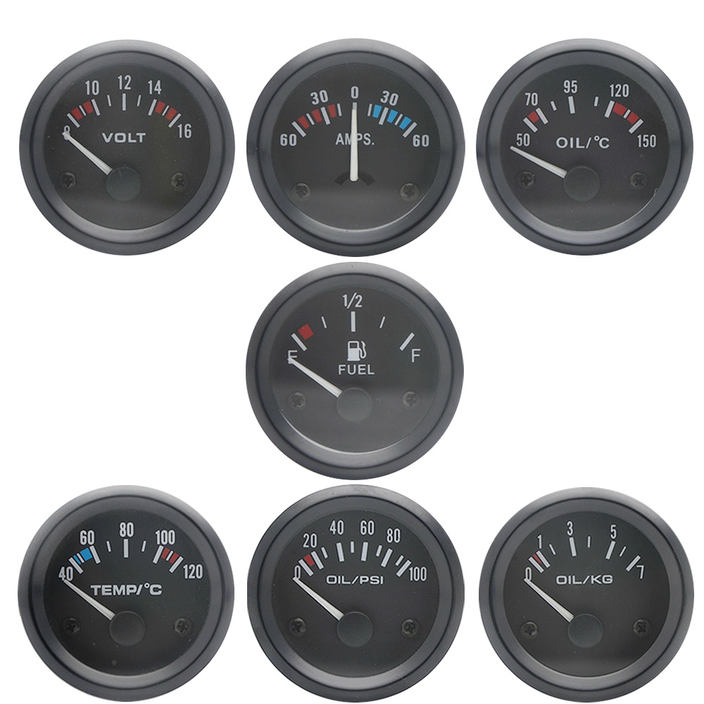 เกจวัดระดับน้ํามันเชื้อเพลิง 2 นิ้ว 52 มม. psi 12V สําหรับรถยนต์