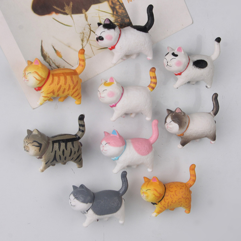 แม่เหล็กติดตู้เย็น  การ์ตูนแมวแม่เหล็กสัตว์ขนาดเล็ก ของขวัญวันเกิด Japanese Style Cute Cat Fridge Ma