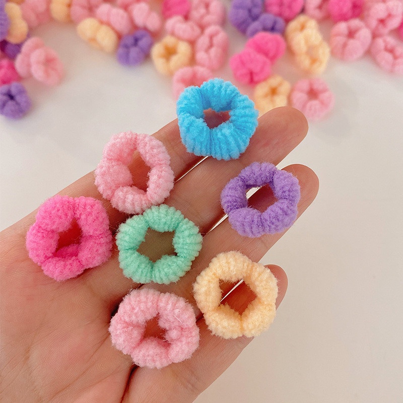 100 ชิ้น / กระป๋อง สีลูกกวาด ดอกไม้ ยางรัดผม / นุ่ม ยืดหยุ่น สูง ผ้าขนหนู ห่วง ยางรัดผม / เกาหลี หวาน เด็ก ยางรัดผม Scrunchies