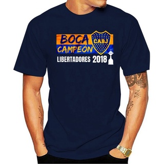 เสื้อยืดลําลอง แขนสั้น คอกลม พิมพ์ลายการ์ตูน Boca Campeon Libertadores สําหรับผู้ชาย