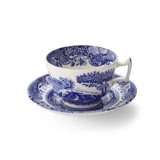 Spode Blue Italian Tea Cup &amp; Saucer ถ้วยน้ำชาพร้อมจานรอง