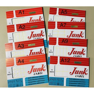 Junk Label สติ๊กเกอร์ 1กล่องมี15แผ่น สติ๊กเกอร์Label สติ๊กเกอร์เขียนชื่อ สติ๊กเกอร์ราคา สติ๊กเกอร์ป้ายราคา