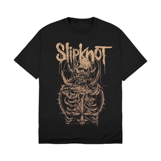 เสื้อยืดพิมพ์ลายแฟชั่น เสื้อยืด พิมพ์ลายโครงกระดูก Dopamin Slipknot Band All Out Life