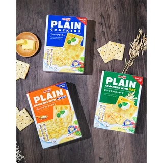 Meiji Plain cracker เมจิเพลน แครกเกอร์ กรอบ ขนาด 104 กรัม ดั้งเดิม ผสมข้าวโอ๊ต ผสมสาหร่าย