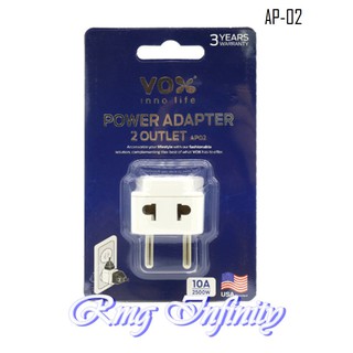 POWER ADAPTER 2 OUTLET - ปลั๊กอะแดปเตอร์ 2 ช่อง  ปลั๊กอะแดปเตอร์ 2 ช่อง รุ่น AP02