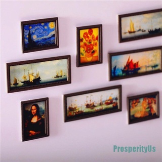 (Prosperityus) อุปกรณ์เสริมเฟอร์นิเจอร์ ภาพวาดสีน้ํามันจิ๋ว สําหรับบ้านตุ๊กตา
