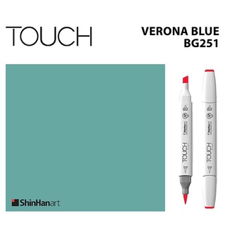 TOUCH TWIN BRUSH MARKER BG251 (VERONA BLUE) / มาร์คเกอร์หัวพู่กัน-หัวตัดขนาดกลาง รหัส BG251 (VERONA BLUE)