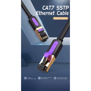 Vention(ICD) สายแลน Cat7 Ethernet Cable RJ45  STP RJ45 Network Cable for Compatible Patch Cord for Router(Gray/Black)