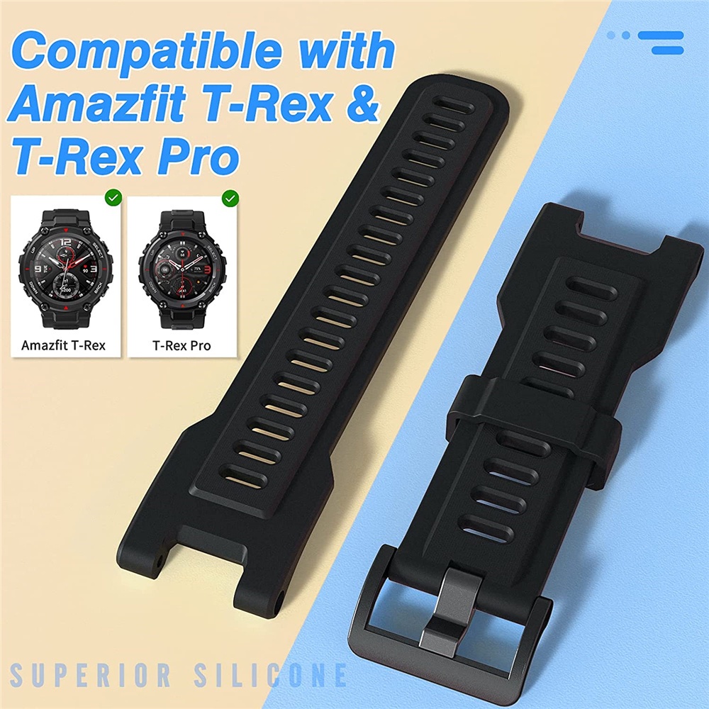 สายนาฬิกาข้อมือซิลิโคน แบบเปลี่ยน สําหรับ Amazfit T-Rex Pro Amazfit T Rex พร้อมเคสกันกระแทกและฟิล์มกันรอย