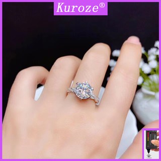 [Gra] แหวนแฟชั่น D Color Moissanite สําหรับสตรี