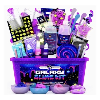 (ของแท้100%) Original Stationery Galaxy Slime Making Kit with Glow in The Dark Stars to Make Glitter Galactic Slime!