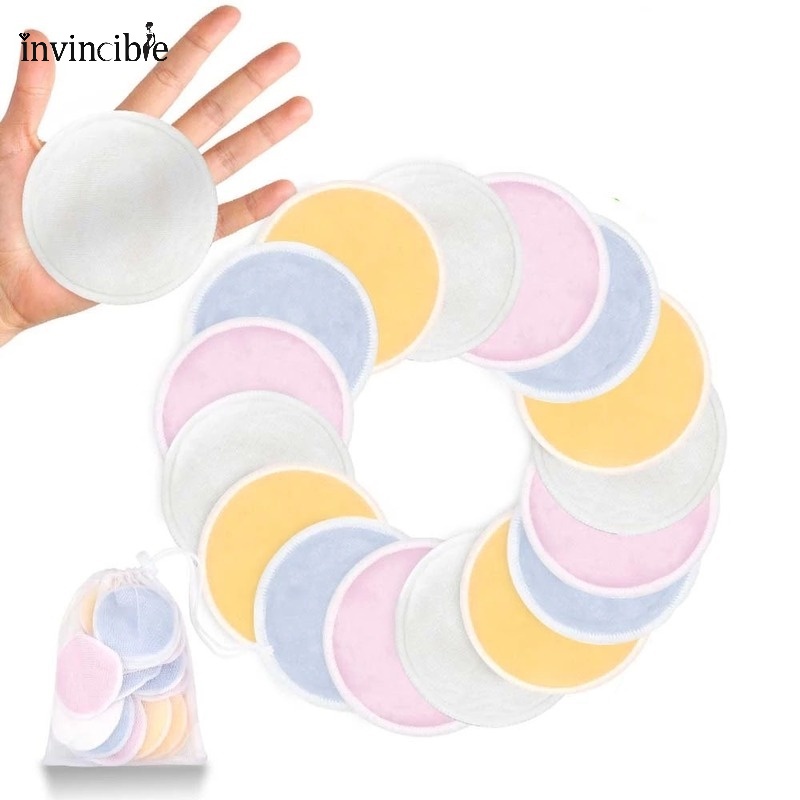 แผ่นสําลีทําความสะอาดผิวหน้า ทรงกลม ใช้ซ้ําได้ ล้างทําความสะอาดได้ 1 ชิ้น