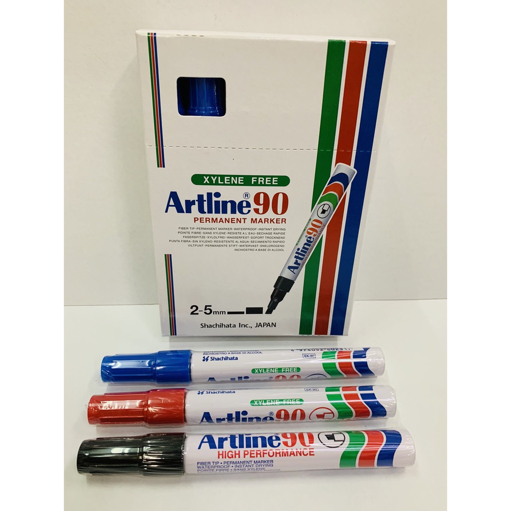 ARTLINE 90 PERMANENT MARKER PEN (สีดํา/น้ําเงิน/แดง) ราคาต่อชิ้น