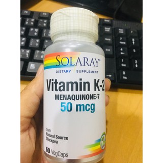 Solaray® Natural K-2 Menaquinone-7, 50mcg * 60 VegCaps วิตามินเคทู มีนาควิโนน สกัดจากกนัตโตะธรรมชาติ เพื่อกระดูกแข็งแรง