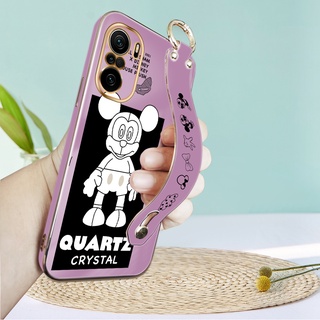 เคสโทรศัพท์มือถือแบบนิ่ม TPU ลายการ์ตูนมิกกี้เมาส์ พร้อมสายคล้องข้อมือ หรูหรา สําหรับ Xiaomi Redmi K40 Pro Plus K20 Pro K40S K40 Gaming K50