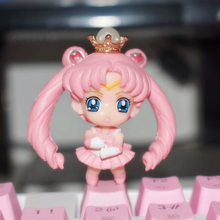 สีชมพูสาวน่ารักบุคลิกภาพเชิงกลคีย์บอร์ดปุ่มกด Sailor Moon Cat Claw โปร่งแสงรอบ R4 Square