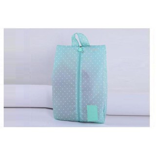  กระเป๋าใส่รองเท้า 1 คู่ (Green with white polka dot)