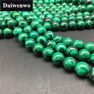 Blue Malachite Beads สีฟ้ามรกตลูกปัด 4-16 มิลลิเมตรรอบธรรมชาติหลวมหินลูกปัดอุปกรณ์ Diy