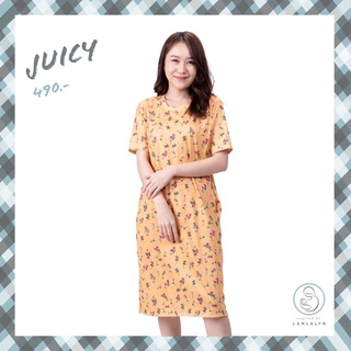 Juicy Dress เดรสคลุมท้องและให้นมลายดอกไม้เล็ก ๆ