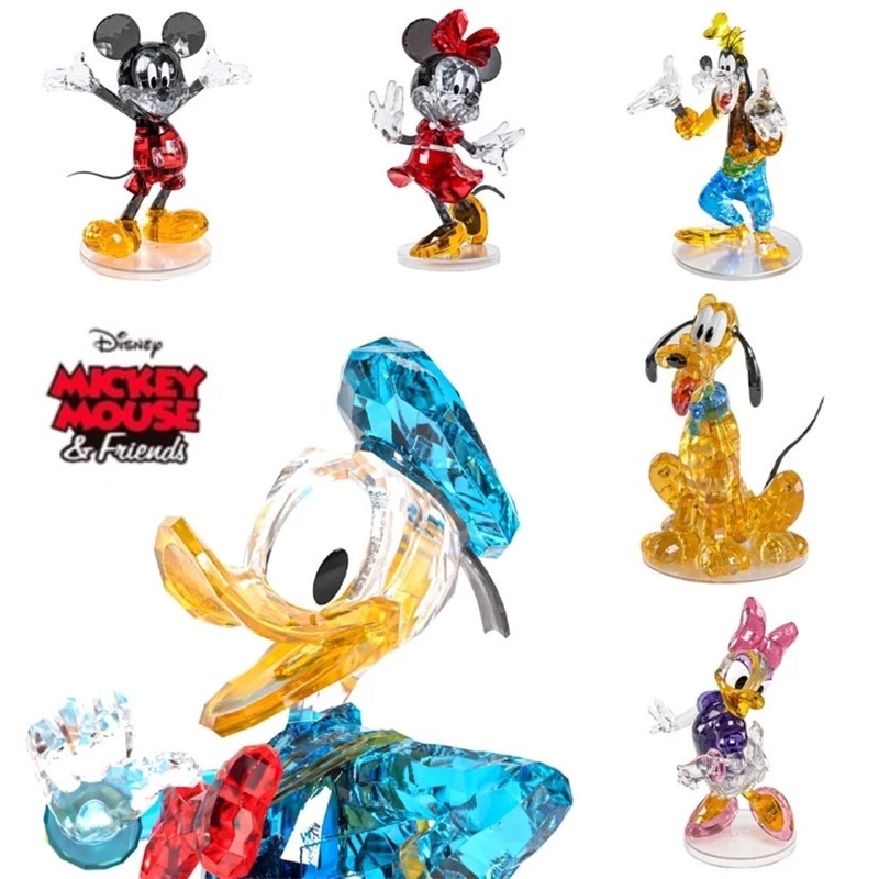 Disney Mickey Magic House คริสตัลบล็อกตัวต่อการ์ตูนรุ่น DIY ของเล่นเด็กการศึกษาของเล่นคอลเลกชันของขวัญ