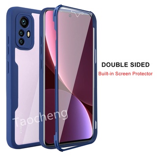 เคสโทรศัพท์มือถือแบบใส ฝาพับ สองด้าน หรูหรา 360 สําหรับ Xiaomi Mi 12 Pro 12Pro° เคสป้องกันเต็มรูปแบบ แฟชั่น นิ่ม กันกระแทก เคสด้านหลัง