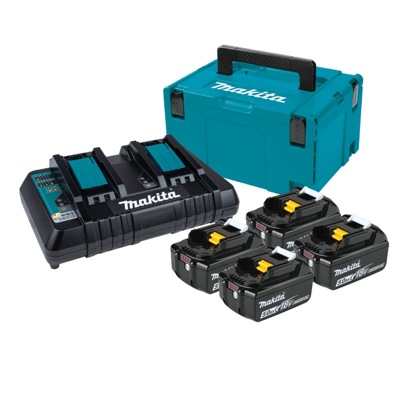 [เซ็ตแบตฯ] MAKITA POWER SOURCE KIT : MKP3PT184 (191G91-5) : ชุดเซ็ทแบตเตอรี่ 18V 5.0Ah+อุปกรณ์ชาร์จแบบคู่