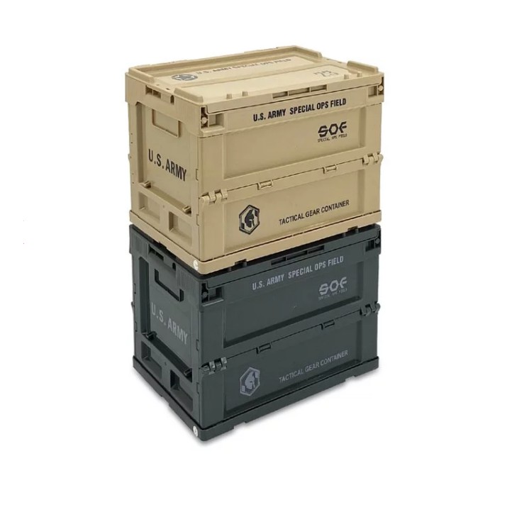 newCampingbar SOF Shallow Folding Storage Box S Army Green Camping yUAB ...