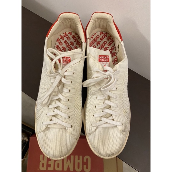 Adidas Stan Smith Prime Knit มือสอง สีขาว-แดง ไซส์ 44