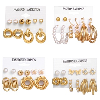 ต่างหูชุด 6 คู่ ลายใหม่ล่าสุด 💛 ชุดที่ 3✨พร้อมส่ง✨