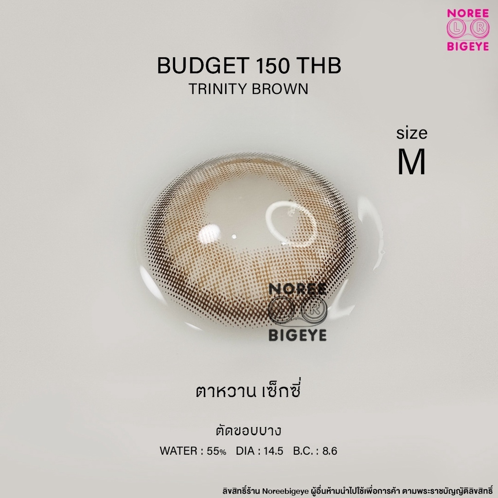 รุ่น Trinity Brown/สีน้ำตาล [สายตาสั้น -0.00 ถึง -10.00] Size Bigeye (M) ขนาดใหญ่ / คอนแทคเลนส์ / ยี