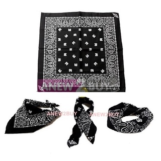 ผ้าลายวินเทจ ผ้าลายลูกน้ำ (Black Bandana Paisley Vintage)