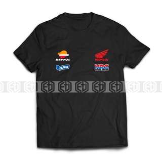 เสื้อยืดอนิเมะ  เสื้อยืดลําลอง ผ้าฝ้าย แขนสั้น พิมพ์ลาย Honda Repsol HRC Gas Type R VTEC Motorsport สําหรับผู้ชาย Paka