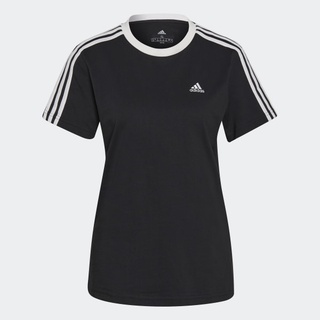 Adidas อาดิดาส เสื้อ เสื้อยืด เสื้อแขนสั้น เสื้อคอกลม สำหรับผู้หญิง W Essentials 3-Stripes TEE GS1379 BK (1100)