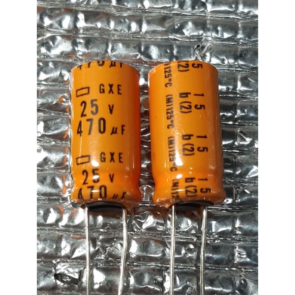 NCC Nippon Chemi-con  GXE 1000uf 25v 125° capacitor ตัวเก็บประจุ คาปาซิเตอร์