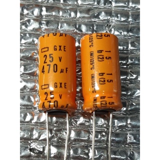 NCC Nippon Chemi-con  GXE 470uf 25v 125° capacitor ตัวเก็บประจุ คาปาซิเตอร์