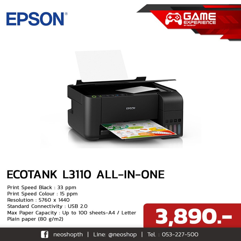 EPSON ECOTANK L3110 ALL-IN-ONE INK TANK PRINTER by Neoshop