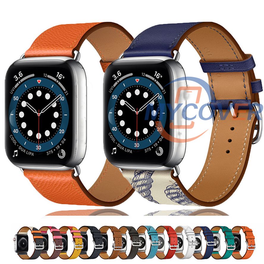สายนาฬิกาข้อมือหนัง หรูหรา อุปกรณ์เสริม สําหรับ Apple Watch Series Ultra 2 Ultra 9 8 7 6 SE 5 4 3 2 1 iWatch ขนาด 49 มม. 45 มม. 41 มม. 44 มม. 40 มม. 42 มม. 38 มม.