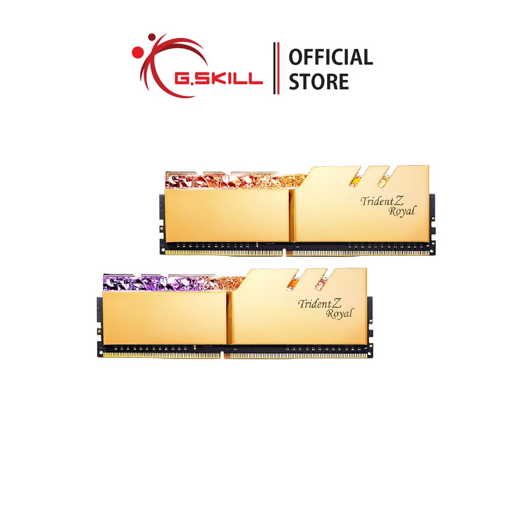 แรมพีซี G.SKILL - DDR4-RAM P/C 16/3600 Trident Z Royal (F4-3600C18D-16GTRG) 8x2 (18-22-22-42)