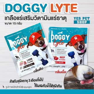 เกลือแร่สุนัข เกลือแร่หมา เกลือแร่เสริมวิตามิน DOGGY Lyte ด็อกกี้ ไลท์ (แบบตัวเลือก) ผสมน้ำให้สุนัขกิน ขนาด 15 กรัม