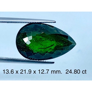 24.80 ct ทัวร์มาลีน สีเขียว แท้ ธรรมชาติ Natural Green Tourmaline Pear Shape Pineapple Cut Loose Gemstone Fine Jewelry