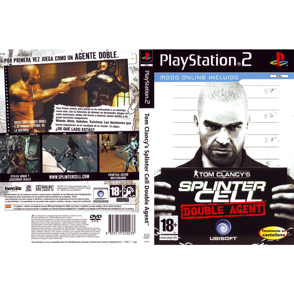 แผ่นเกมส์ PS2 Tom Clancy's Splinter Cell Double Agent   คุณภาพ ส่งไว (DVD)