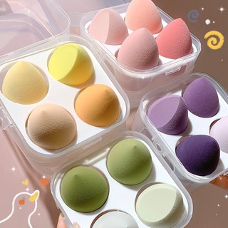 พร้อมส่ง ฟองน้ําแต่งหน้า 1กล่อง/4ชิ้น ราคาถูกที่สุดที่