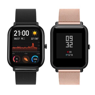 สายนาฬิกาข้อมือโลหะ Milanese สําหรับ Xiaomi Huami Amazfit Bip / Gts / Gtr 42 มม .