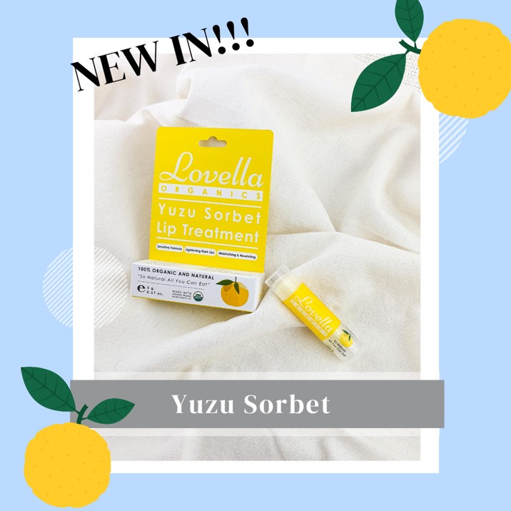 Lovella Organics Yuzu Sorbet Lip Treatment ลิปกลิ่นหอม ลิปมัน ลิปบำรุง กลิ่นส้ม yuzu จากญี่ปุ่น ลิปบำรุง ชุ่มชื้น(5g)