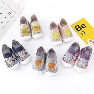 Babyonline(X163)2N6 (ส่งด่วน1วัน)รองเท้าผ้าใบสำหรับเด็กหัดเดินข้อยาว พื้นยางนิ่ม มีกันลื่น ใส่สบาย