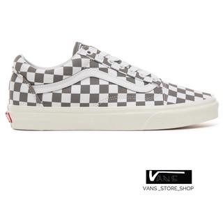 VANS OLD SKOOL ZAPATILLAS CHECKERBOARD PEWTER MARSHMALLOW SNEAKERS สินค้ามีประกันแท้