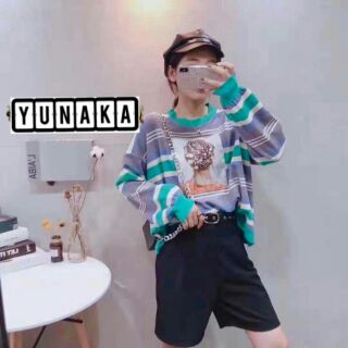 เสื้อไหมพรม เนื้อนิ่ม ลายริ้วสีสวยๆ อกติด